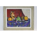 Modernist oil on paper still life signed PL and Phillippe 67