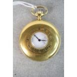 Rone 17 Jewel Gold plated Half Hunter Pocket watch with Enamel dial & sub dial at the six