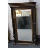 French Empire Style Mahogany Framed Mirror with Classical Column Supports