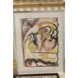 Framed and Glazed watercolour of a contemporary female nude figure signed lower right