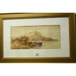 I Wilton early 20th Century watercolour figures on a loch approx. 53cm x 81cm