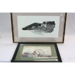 20th Century watercolour The Coach and Horse at Postwick signed with monogram together with a ltd