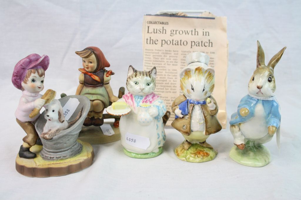 A collection of three Beswick Beatrix Potter figures to include Peter Rabbit, Ribby and Amiable