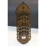 Early 20th century Sorrento Ware Hanging Wall Letter Rack with Seven Divisions each inscribed with