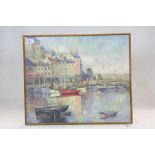 Edric Bastyan Mid 20th Century oil on canvas harbour scene