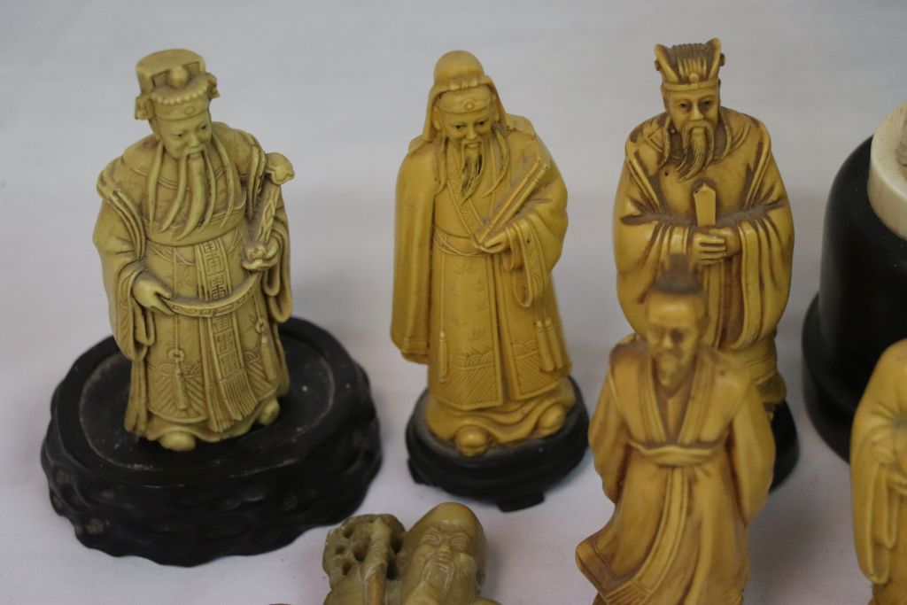 Collection of vintage Oriental & other figures in Resin, Soapstone & Ivory to include a Classical - Image 5 of 7