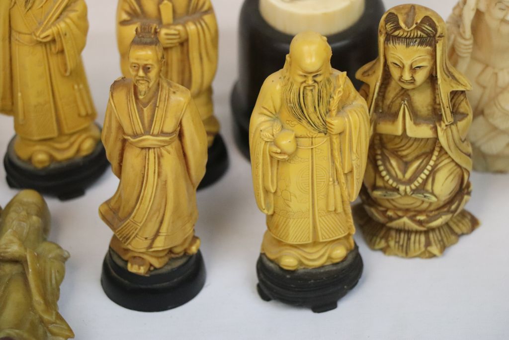 Collection of vintage Oriental & other figures in Resin, Soapstone & Ivory to include a Classical - Image 4 of 7