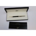 Boxed Mont Blanc Meiserstuck Ballpoint Pen with service guide and marked to barrel "Driving Force"