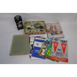 Small collection of vintage Football programmes, AA related items to include Tins, Cap badge, Car