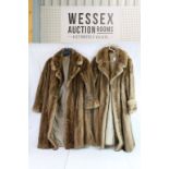 Blonde mink 3/4 length fur coat, together with another (2)