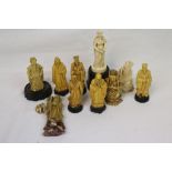 Collection of vintage Oriental & other figures in Resin, Soapstone & Ivory to include a Classical