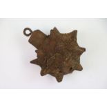 Medieval Cast Iron spiked Ball possibly from a Flail, approx 6cm diameter