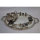 Collection of vintage Silver plate & white metal to include a twin handled Christofle Tray approx