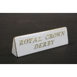 Shop display ceramic Royal Crown Derby plaque