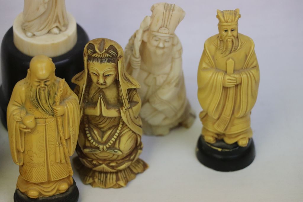 Collection of vintage Oriental & other figures in Resin, Soapstone & Ivory to include a Classical - Image 2 of 7