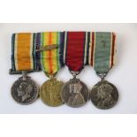 A World War One / WW1 Miniature Medal Group Of Four To Include The British War Medal, The Victory