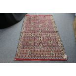Eastern Wool Red Ground Rug, 190cms long x 103cms wide