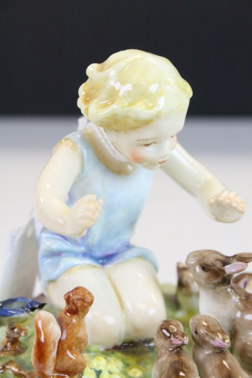Royal Worcester ceramic Figurine "A Woodland Dance" by F G Doughty, numbered 3076/2 with Wooden - Image 4 of 7