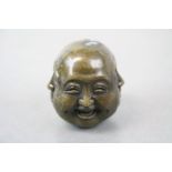 Bronze four faced Buddha, four character mark to base