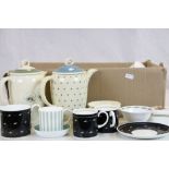Collection of mixed vintage Susie Cooper ceramics to include Coffee pots, cups and saucers, lidded