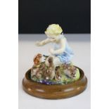 Royal Worcester ceramic Figurine "A Woodland Dance" by F G Doughty, numbered 3076/2 with Wooden