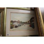 Local interest a watercolour painting of Marlborough High street by George Buckle