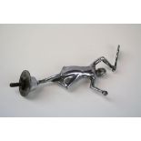 Early 20th Century Chrome car Mascot in the form of a Female Tennis player, approx 19.5cm long