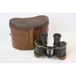 A Pair Of World War One / WW1 British Military Issued Dolland Prismatic x6 Field Binoculars With