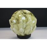 Art Deco marbled Glass ceiling Light shade with original Bakelite fitting, shade approx 16cm