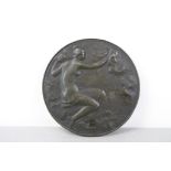 Antique bronze plaque medal Kensington School of Art Bristol award of merit to Kate E Hippersley