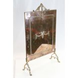 Early 20th century Copper Firescreen with Relief Decoration including Swags and Ribbons, 71cms
