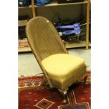 Early 20th century Lloyd Loom Bedroom Chair with Gold Finish, label under seat