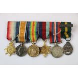 A British World War One And World War Two Miniature Medal Group To Include The 1914 Star, The 1914-