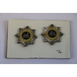 A Pair Of Lincolnshire Regiment Officers Silver Collar Badges With Maker Marks To The Rear.