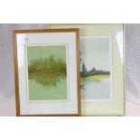 Ryan Waters ltd edn coloured print titled "Sea Edge Green" 9/15, signed and dated in pencil 1969 and