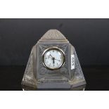Art Deco French clock "Souvenir de Lourdes" with alarm in working condition at appraisal