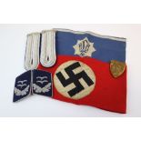 A Good Collection Of World War Two / WW2 German Items To Include A Third Reich Nazi Party Armband,