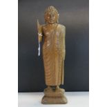 Carved Wooden Figure of a Buddha, 43cms high