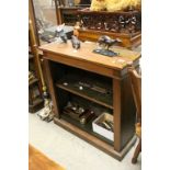 Victorian Mahogany Bookcase with Two Shelves, 92cms wide x 92cms high