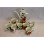 J & G Meakin Studio coffee set in the Poppy Pattern