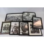 A Collection Of Seven Framed And Glazed Photographs Of World War Two German Soldiers.