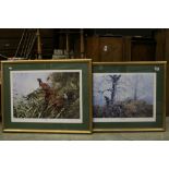 Two Gilt framed & glazed Limited Edition Hunting themed Prints by "Alan Hayman", pencil signed to