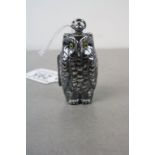 Silver plated unusual Sovereign case in the form of an owl