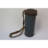 A Vintage World War Two / WW2 Era European Gas Mask Storage Cylinder / Canister.