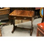 Mahogany Sofa Table with Two Drawers, 72cms wide (flaps down) x 70cms high