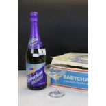 Vintage boxed set of six Babycham Glasses and an unopened Bottle of Babycham