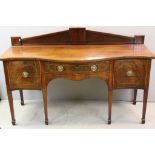 George III Serpentine Sideboard with a Later Back Rail above a Frieze Drawer flanked by Drawers