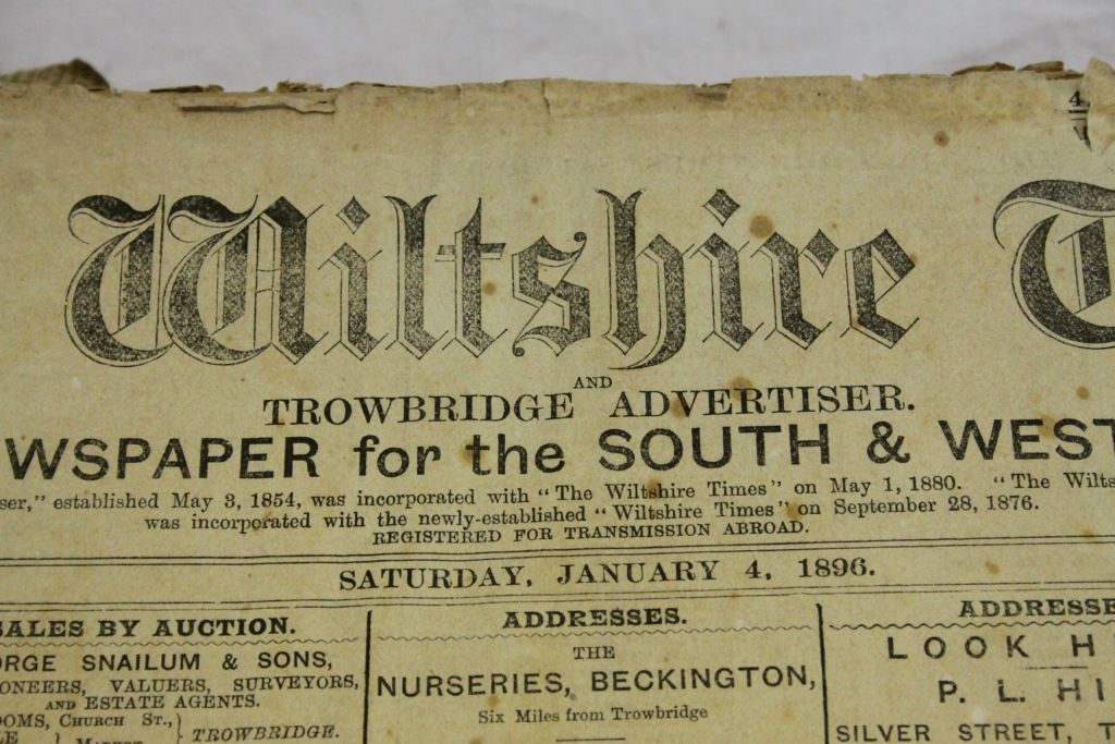 Two 19th Century bound volumes of "The Wiltshire Times", 1895 & 1896 - Image 5 of 14