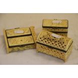 Three bone oriental boxes