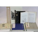 Five vintage Chinese Art books & a folder of Daumier Prints